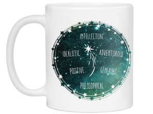 Sagittarius Zodiac Sign Coffee Mug Horoscope, Astrology, Constellation Two Sided