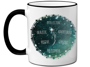 Sagittarius Zodiac Sign Coffee Mug Horoscope, Astrology, Constellation Two Sided