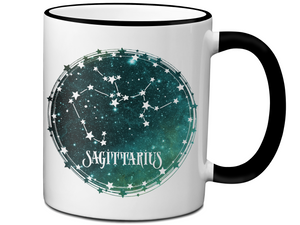 Sagittarius Zodiac Sign Coffee Mug Horoscope, Astrology, Constellation Two Sided