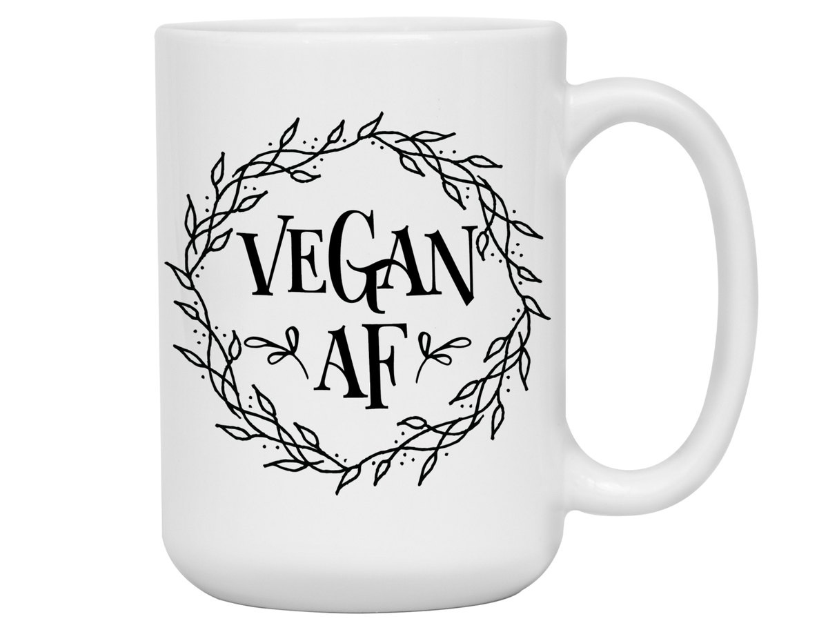 Vegan AF Funny Coffee Mug Cup, Vegan Gift Idea