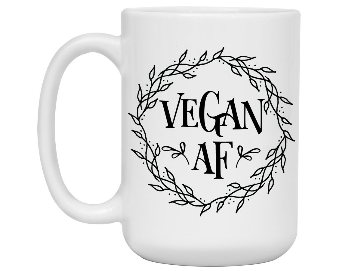 Vegan AF Funny Coffee Mug Cup, Vegan Gift Idea